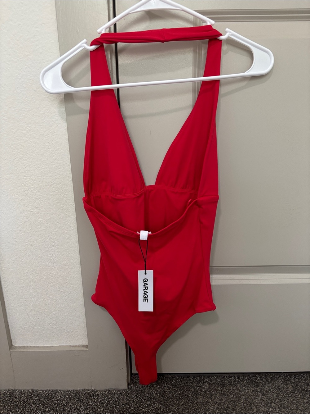 Garage Red Plunge One-Piece - Picture 2 of 3